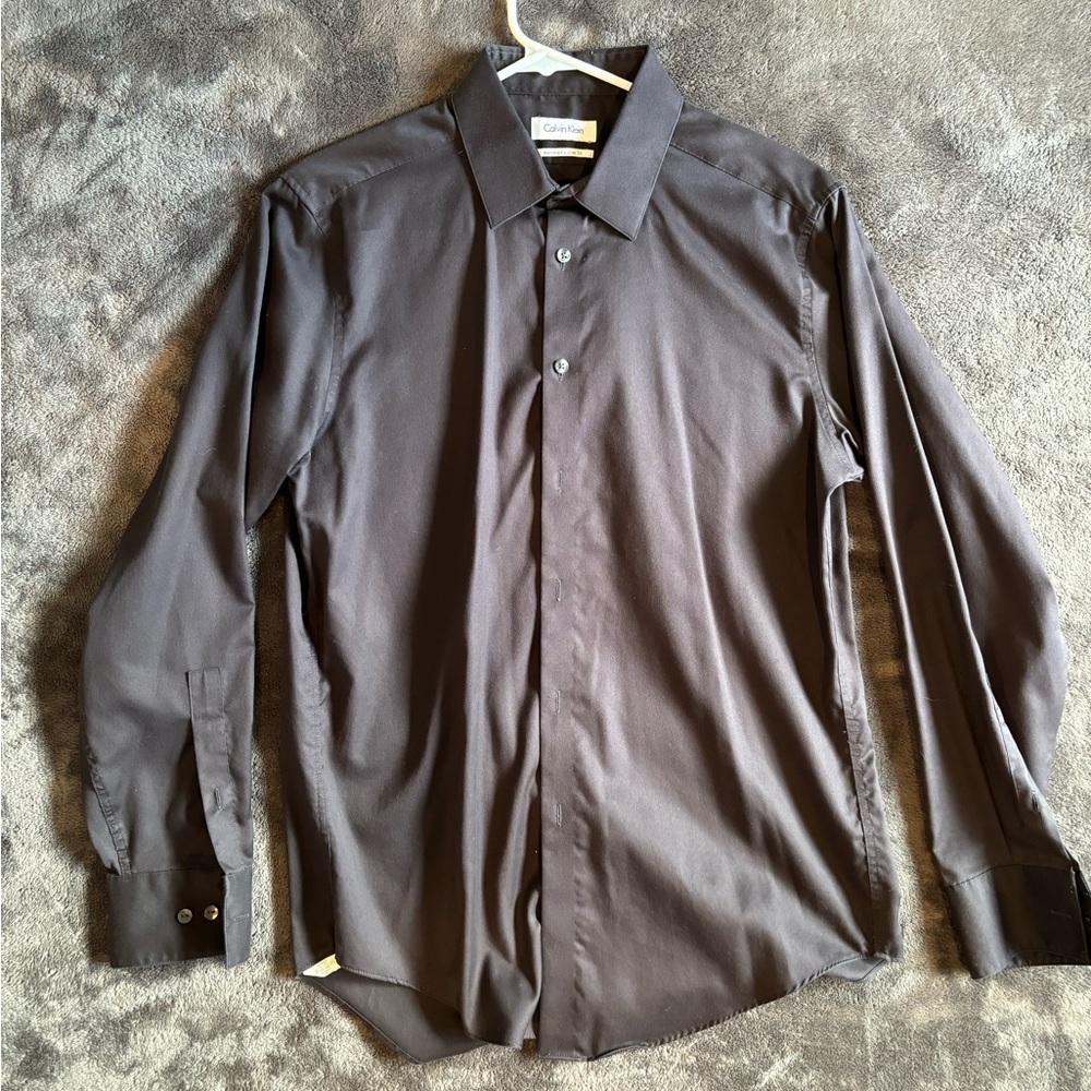 Calvin Klein Slim Fit Men’s Black Button Up - 15 1/2